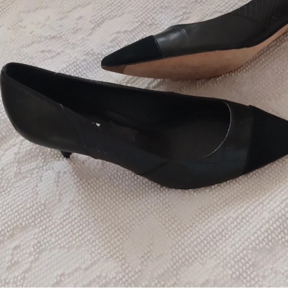 Coach Black Pointed-Toe Leather Stiletto Pumps - Picture 2 of 6